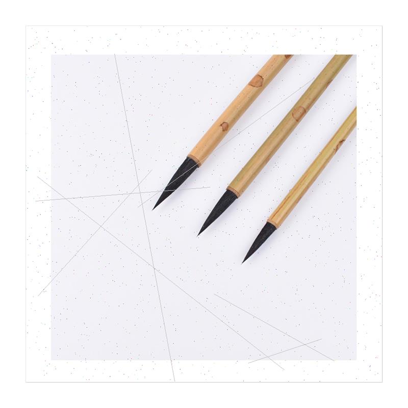 Bamboo Wolf Hair Brush wh Black Purple Hair Calligraphy Call - 图3