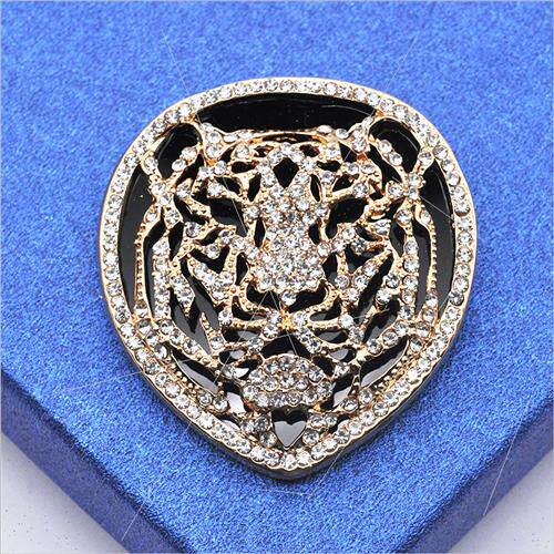 Europe popular jewelry acrylic rhinestone tiger head brooch - 图0