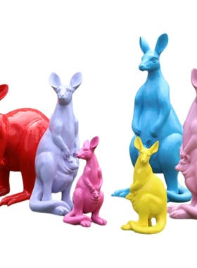 户外卡通袋鼠玻璃钢雕塑公园游乐园小区房地产园林景观装饰美陈