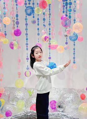 亮片星球挂吊饰屋顶拍照道具网红打卡点布置店铺装饰生日派对橱窗