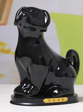 黑色陶瓷十二生肖摆件全套招财镇宅风水鼠牛鸡蛇马虎兔龙羊猴狗猪
