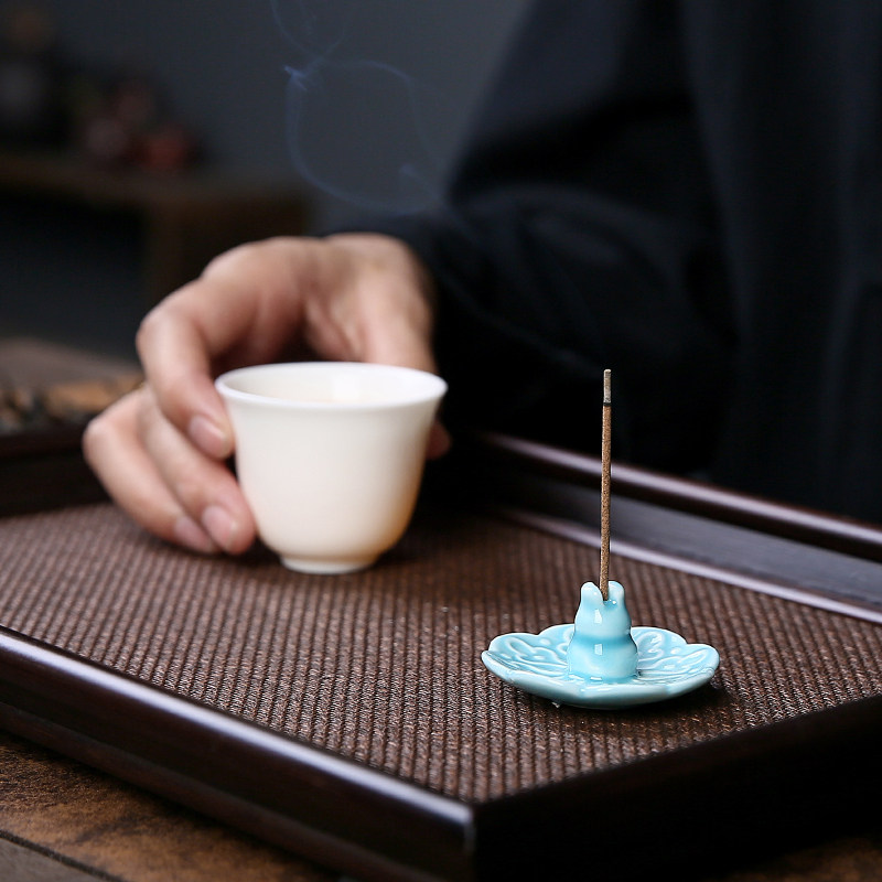 莲花线香插家用迷你小香炉室内檀香炉陶瓷插香盘香座创意香托摆件,淘宝优惠券,粉丝福利购,淘宝优惠卷