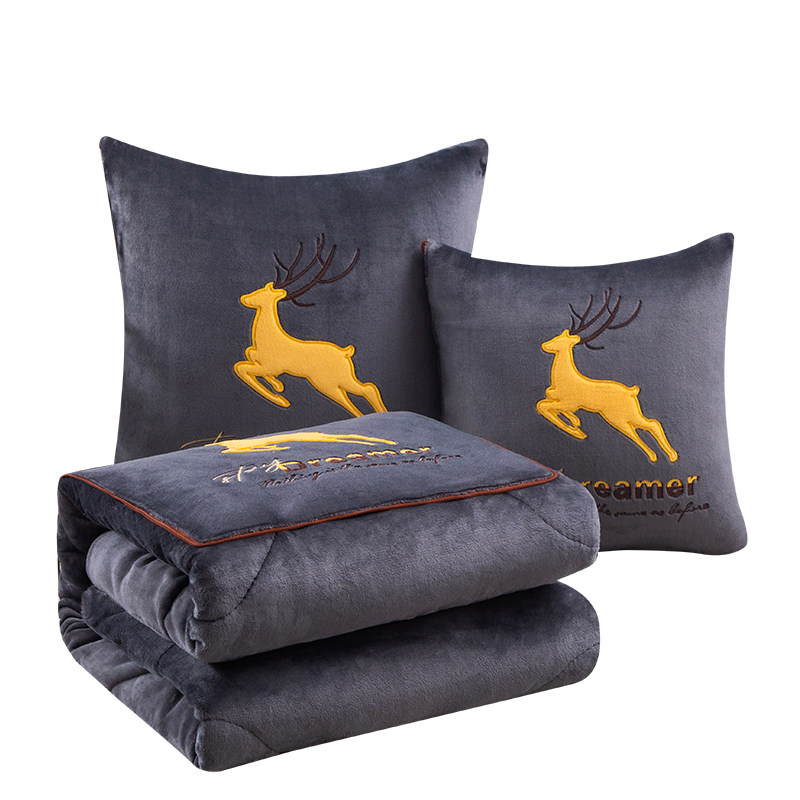 加厚牛奶绒抱枕被子两用车载靠垫枕头办公室沙发折叠午睡被二合一,淘宝优惠券,粉丝福利购,淘宝优惠卷