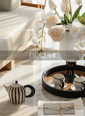 样板间中古复古酒柜餐桌展厅茶具