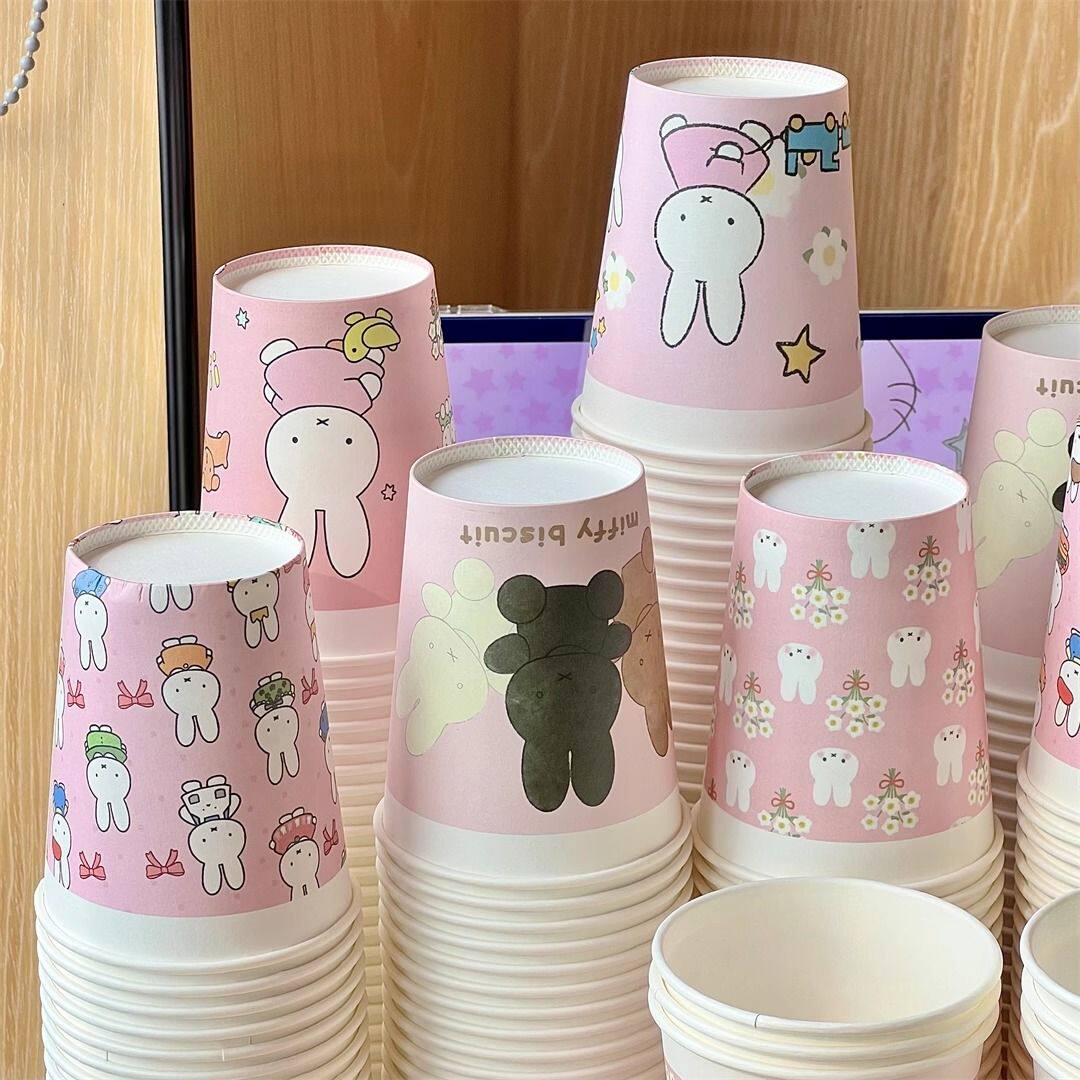 原创可爱米菲兔纸杯高颜值家用加厚一次性喝水杯子蛋糕纸托纸杯子,淘宝优惠券,粉丝福利购,淘宝优惠卷