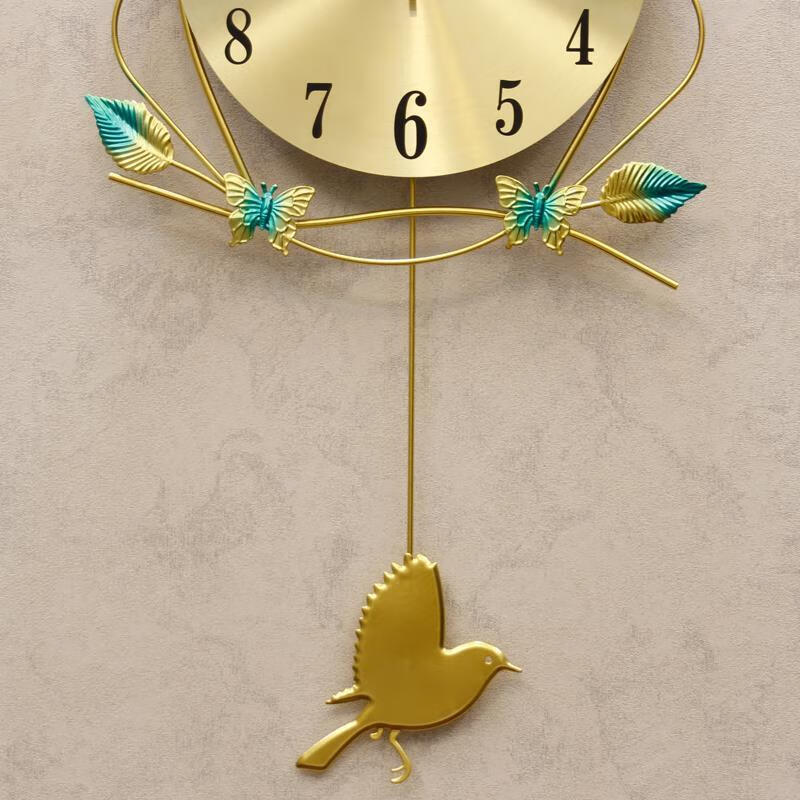 美非凡钟表挂钟客厅创意小鸟挂钟个性现代装饰挂表简约大气摇摆时