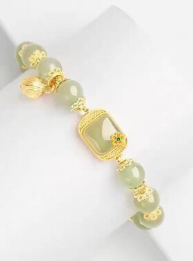 轻奢新中式方糖莲花串珠手链转运珠女小众设计精致闺蜜手饰送