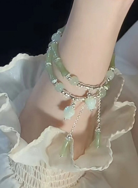 新中式国风铃兰花竹节手链女ins小众设计轻奢高颜值送闺蜜手串