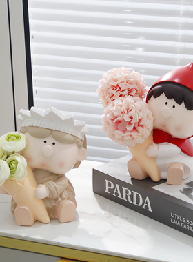 树脂装饰摆件可爱艺术家花瓶