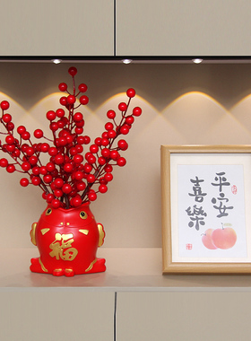 天然黄金大麦干花麦穗福袋摆件年年有余发财果乔迁之喜酒柜装饰品