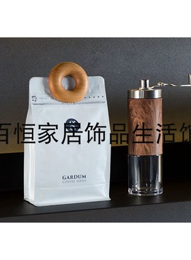 样板间厨房橱柜咖啡系列层架组合摆件装饰品咖啡豆储物罐瓶杯道具