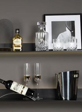 现代轻奢样板间酒柜软装摆件真红酒售楼处高级感酒杯酒具装饰品