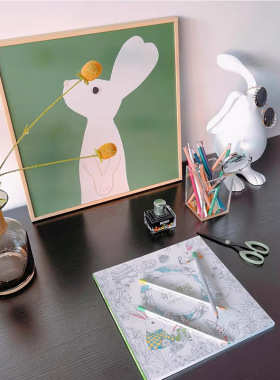 绿色系样板房软装饰品组合桌面摆件男童女童房间搭配儿童绘本摆设