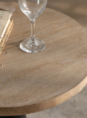 侘寂中古实木家用小茶几美式小户型仿古客厅边几奶茶店创意小桌子