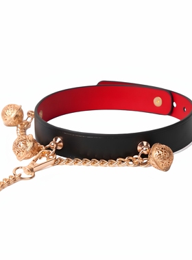 灼欲*真皮宫铃项圈刻字定制颈带手环脚环朋克风项链情侣礼物饰品