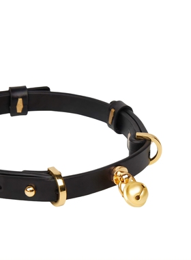 灼欲*真皮颈环925银饰铃铛脖套定制刻字颈带女锁骨链子puppy饰品