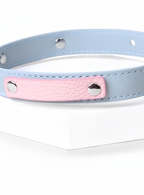 灼欲*真皮choker小骨头铃铛项圈puppy脖圈甜美可爱定制刻字项链