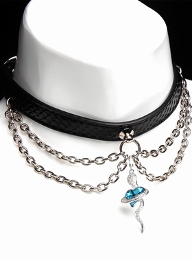 灼欲*灵蛇项圈choker锁骨链小众高级感可刻字颈环蛇形吊坠配饰