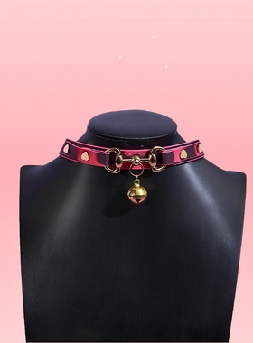 灼欲*原创手作温感变色爱心铃铛小狗项圈牵引绳项链小众puppy颈饰