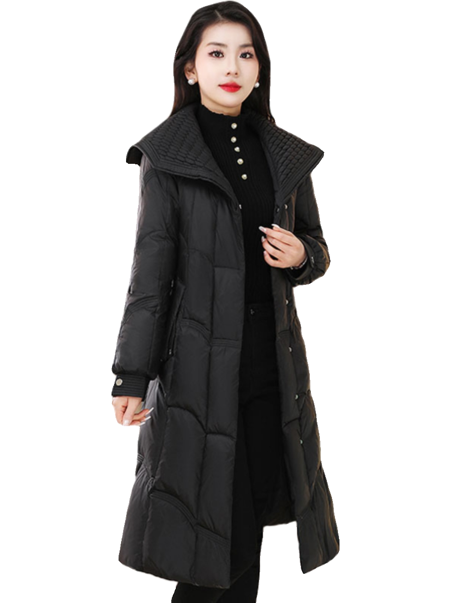 ICICLE之禾正品女2023冬款高端中长款显瘦收腰气质羽绒服大衣外套