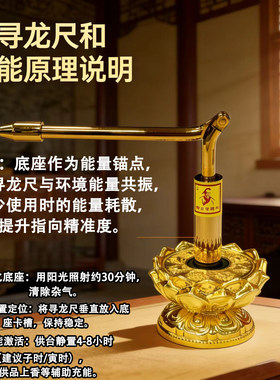 纯铜杨公寻龙尺莲花充能