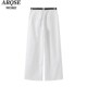 Enos Wangjing ຮ້ານ flagship ຢ່າງເປັນທາງການ 2026 summer ໃຫມ່ ຂາກວ້າງ ແອວສູງ trousers ຊື່ສໍາລັບແມ່ຍິງ 3035
