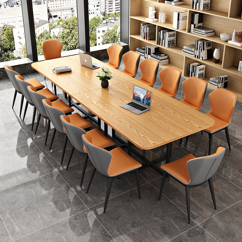 大型办公桌会议桌长桌简约现代阅览室图书馆培训接待洽谈桌椅组合