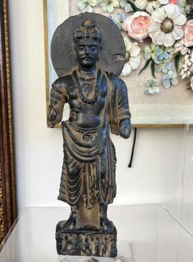 仿古菩萨立像摆件高级茶室会所客厅摆件高档家居佛像