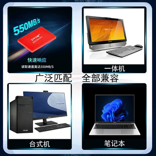 金士通sata固态硬盘128g256G512G1T笔记本台式机电脑硬盘固态SSD - 图1