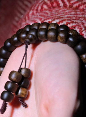 文莱沉香佛珠手串老型珠
