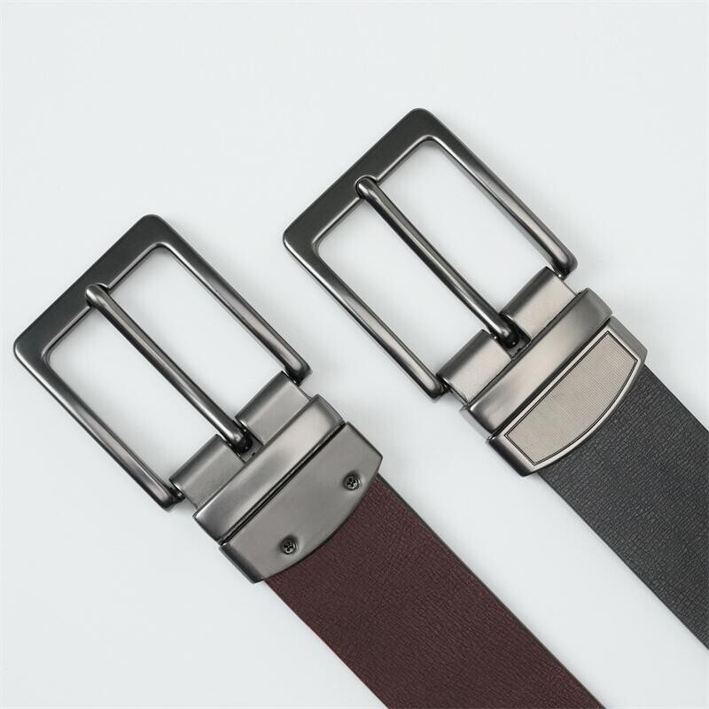 日本进口无印时尚男士针扣真皮带腰带年轻人百搭商务西装牛皮裤带
