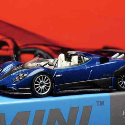 [匠心]MINI GT 1:64帕加尼 Pagani Zonda敞篷蓝色合金汽车模型-图0