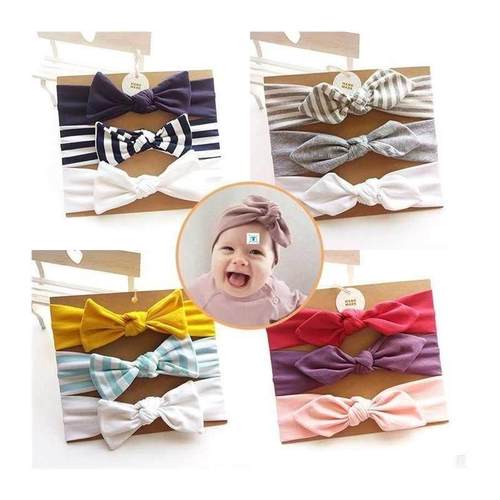 3pcs/set Baby Headband Girls Hair Accessories Cotton Rabbit - 图3
