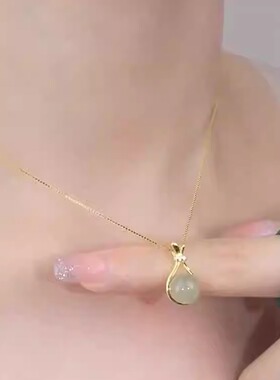 钛钢女福袋和田玉钛钢项链女