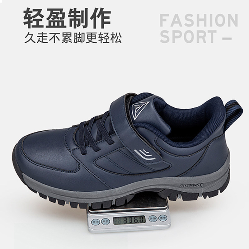 秋冬季足老人鞋官方旗舰店官网正品男女防水皮面中老年健步爸爸鞋 - 图2