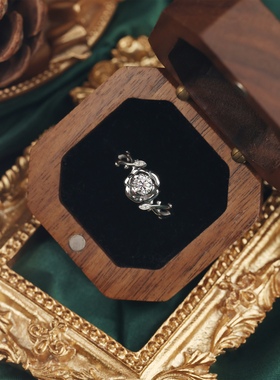 艺升缘珠宝栀子花戒指定制S925银30分莫桑石女士钻戒原创设计