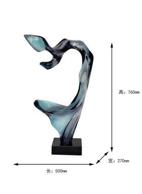 家居客厅玄关落地抽象摆件透明树脂雕塑酒店别墅楼梯间装饰艺术品