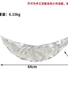 现代样板房轻奢雕塑摆件透明树脂太湖石酒店客厅玄关桌面软装饰品