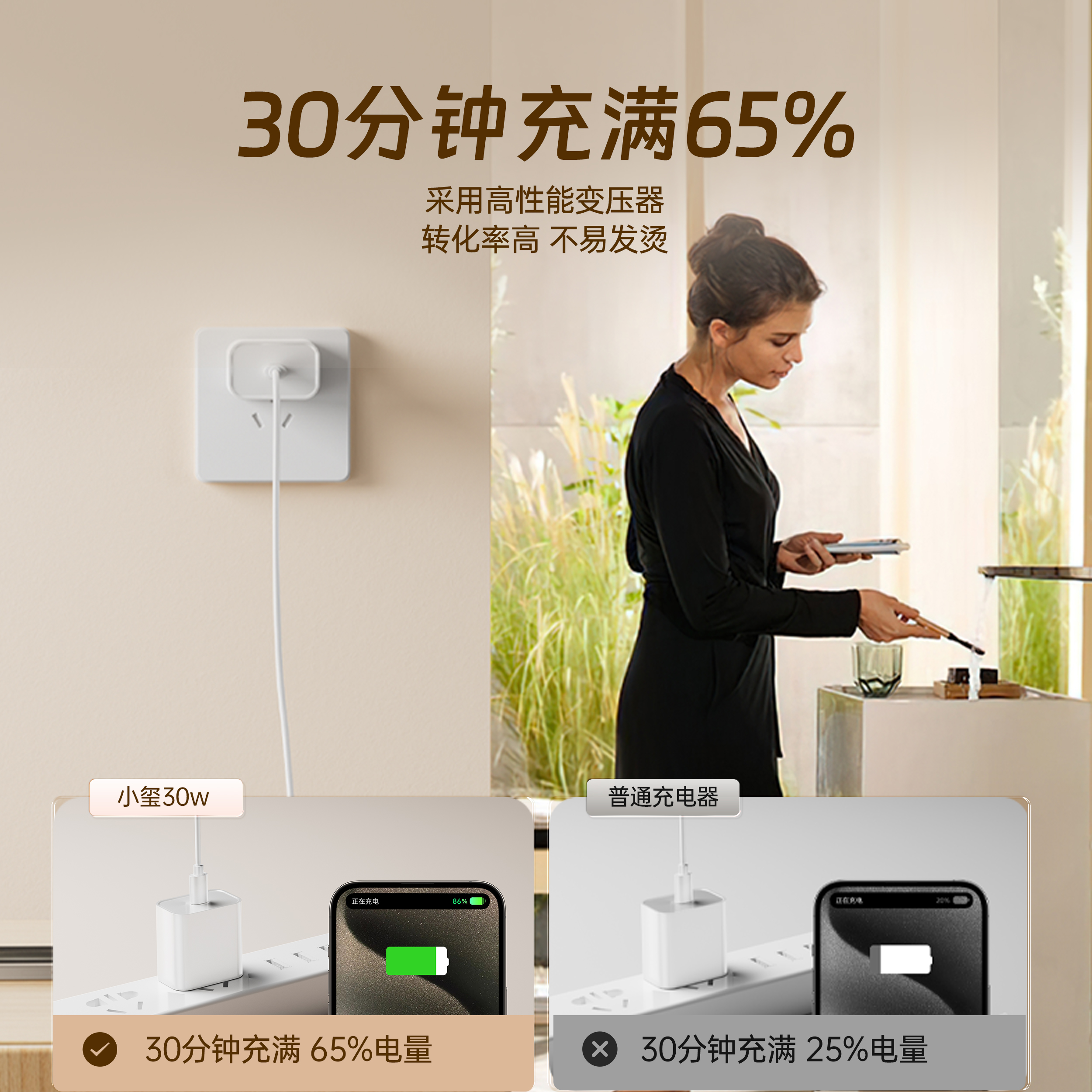 小玺30W苹果15充电器头适用iphone14promax数据线13plus/12插头正品手机专用PD20w快充PD套装11平板iPad闪充