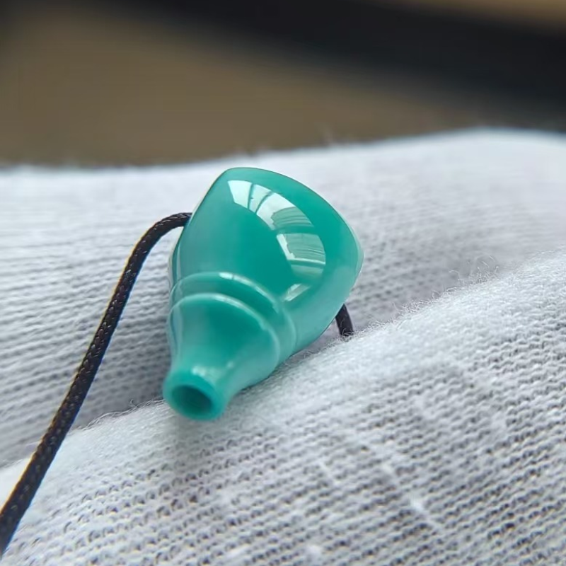 天然绿松石三通佛头散珠高瓷丫角山果冻料项链手串diy配饰件 - 图2