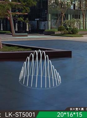 户外不锈钢镂空假山雕塑售楼室内景观园林水池水景铁艺线条山摆件