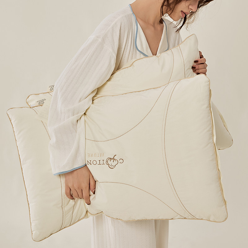 A类全棉花枕芯可机洗新疆棉花枕头成人枕儿童纯棉学生护颈枕一对,淘宝优惠券,粉丝福利购,淘宝优惠卷