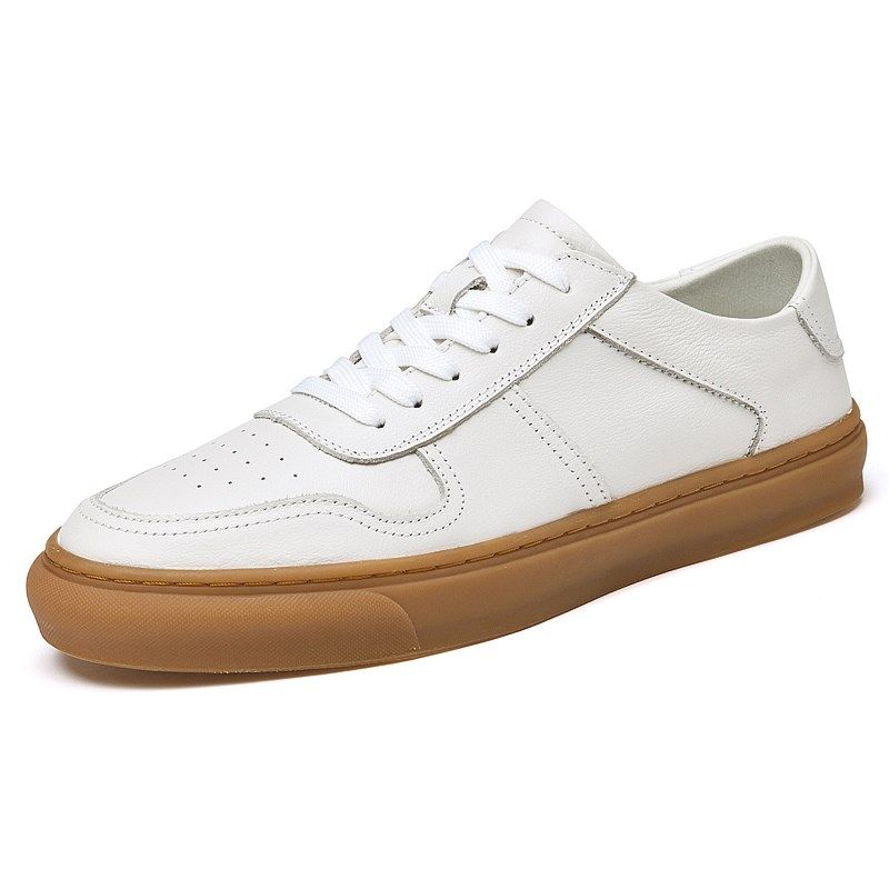 头层牛皮男鞋真皮软底小白鞋男士英伦风休闲鞋复古德训板鞋牛筋底,淘宝优惠券,粉丝福利购,淘宝优惠卷