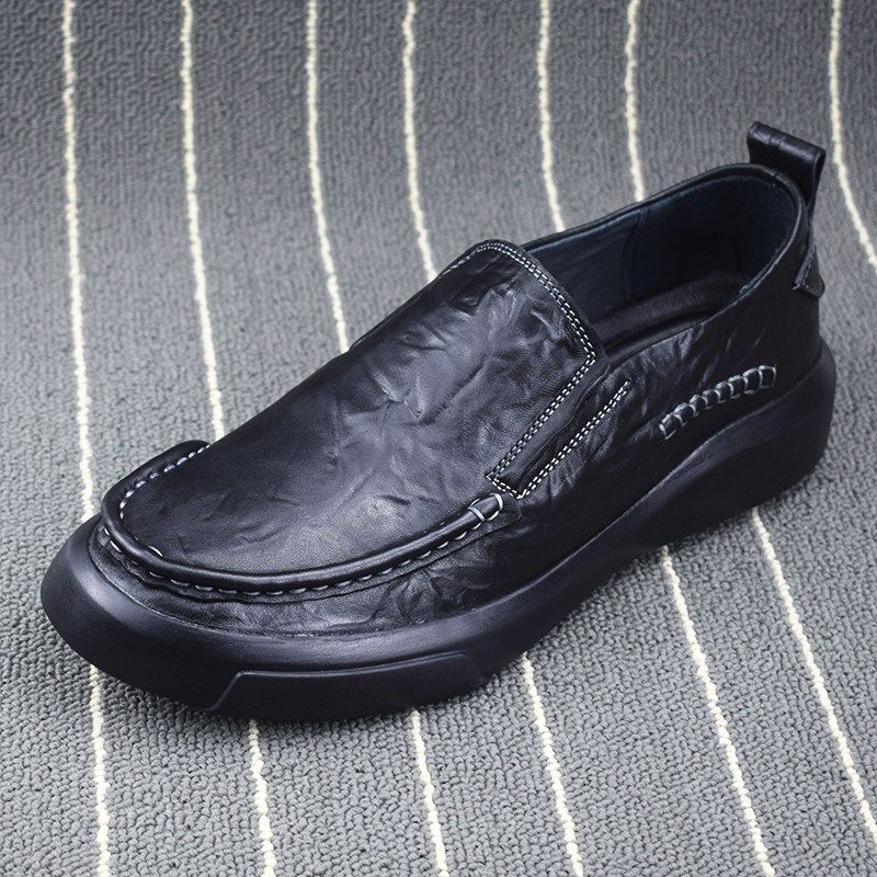 外贸头层牛皮男鞋新品男士真皮商务休闲皮鞋百搭套脚软底软面鞋子,淘宝优惠券,粉丝福利购,淘宝优惠卷