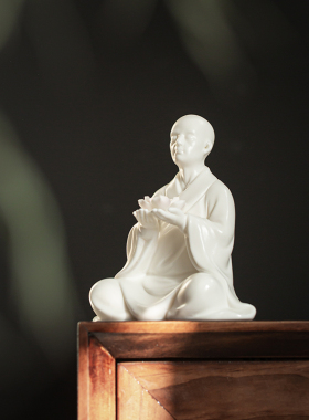 中式禅意紫砂小和尚摆件茶室茶桌面茶道配件装饰品人物家居摆设