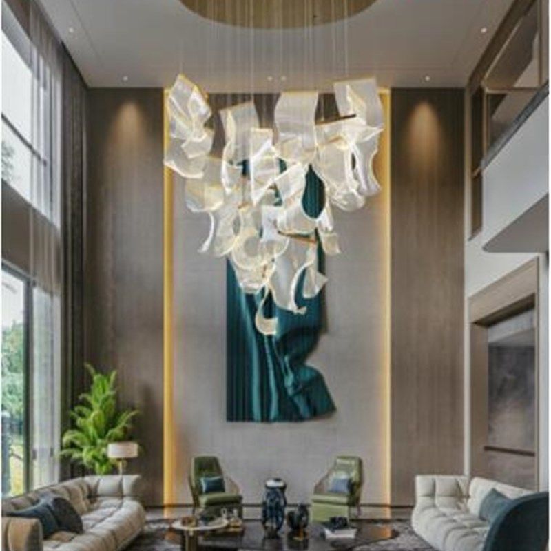 【导光led】复式楼大吊灯 现代简约客厅楼梯大厅别墅前台店铺商用,淘宝优惠券,粉丝福利购,淘宝优惠卷