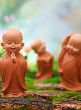 慧能小和尚创意摆件家居卧室桌面装饰礼品儿童玩具饰品一件代发