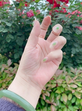 (5个一组)纯天然正品新疆和田玉碧玉美甲贴指甲贴,5个一组