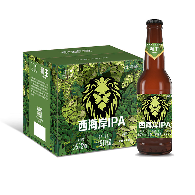 10月产燕京狮王精酿14.5度啤酒西海岸IPA330ml*12瓶燕京啤酒