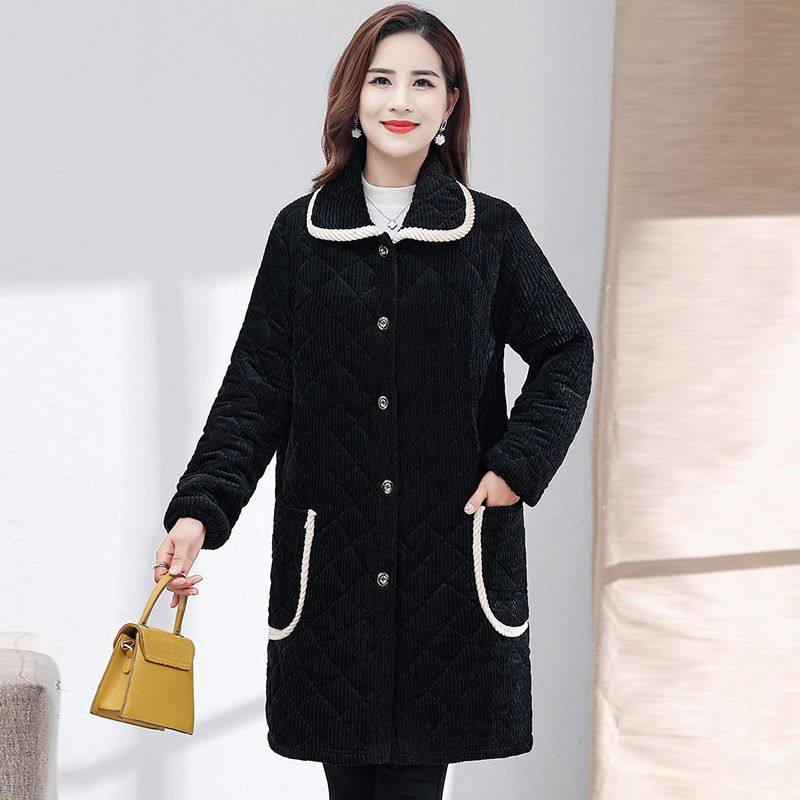 四川省服翻领罩衣女外穿保暖棉大衣洋气妈妈冬装加绒加厚棉衣外套,淘宝优惠券,粉丝福利购,淘宝优惠卷